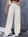 Savana Pleated Straight Leg Pants White Free Size