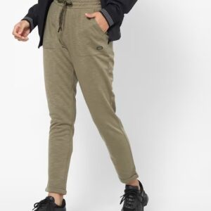 TEAMSPIRIT Women Heathered Track Pants with Insert Pockets Oilve Colour M Size