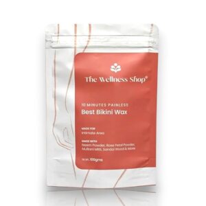 The Wellness Shop Bikini Wax Powder 10 Minutes Herbal Hair Removal Wax 100g
