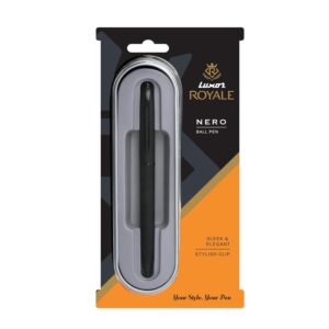 Luxor Royale Nero Ball Pen Pack of 1 Matte Black Body Ink Colour Blue Lacque