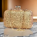 Private Label Trendy Womens Golden Clutch
