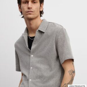 HM Regular Fit Shortsleeved shirt M GREY