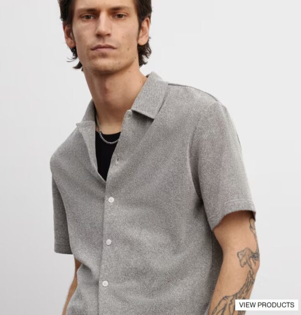 HM Regular Fit Shortsleeved shirt M GREY