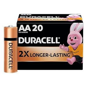 Duracell Alkaline AA Battery Pack of 20 Everyday Devices Clock Toy Remote