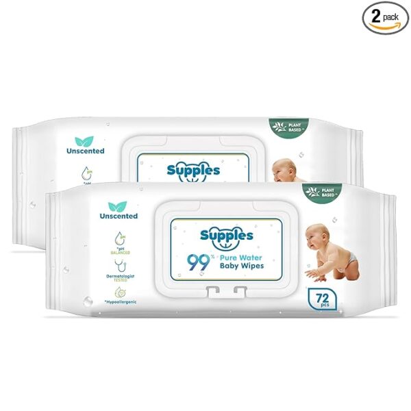 Supples Pure Water Baby Wipes 72 Pices