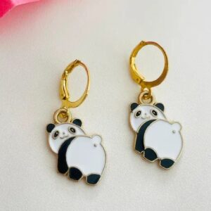 Private Label Panda Earring For Girls White And Black