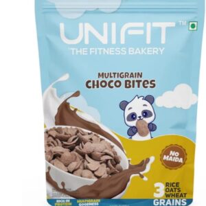 UNIFIT Multigrain Choco Bites Breakfast Cereals for Kids Rich in Protein Cereal Oats 375g