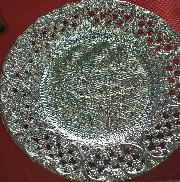 Private Label Silver Plated Swastik Pooja Thali