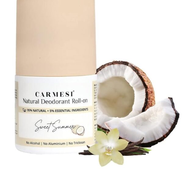 Carmesi Natural Deodorant Roll On For Women 2 Count