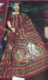 Private Label Womens Regular Use Printed Cotton Saree Multicolour