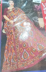 Private Label Womens Regular Use Printed Cotton Saree Multicolour