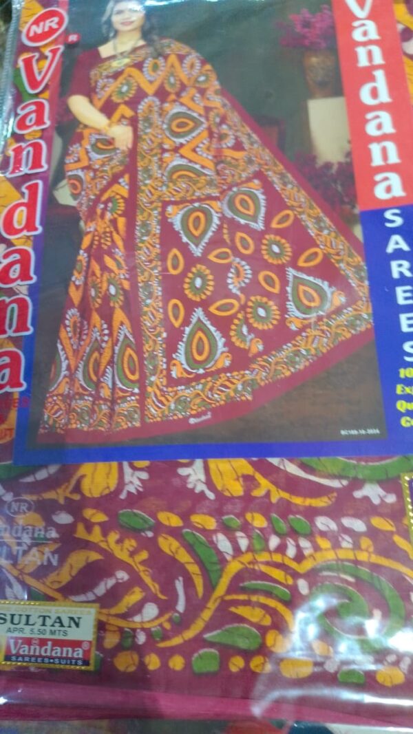 Private Label Womens Regular Use Printed Cotton Saree Multicolour