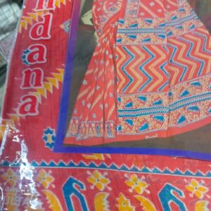 Private Label Womens Regular Use Printed Cotton Saree Multicolour