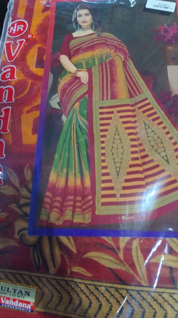Private Label Womens Regular Use Printed Cotton Saree Multicolour