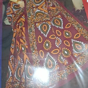 Private Label Womens Regular Use Printed Cotton Saree Multicolour