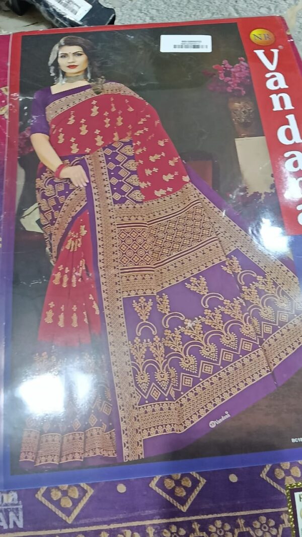 Private Label Womens Regular Use Printed Cotton Saree Multi Colour