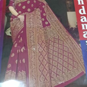 Private Label Womens Regular Use Printed Cotton Saree Pink And Beige Colour