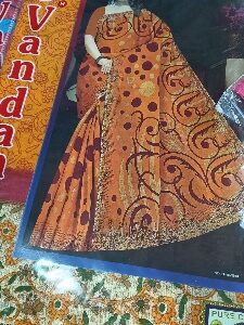 Private Label Womens Regular Use Printed Cotton Saree Multicolour