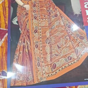 Private Label Womens Regular Use Printed Cotton Saree Multi Colour