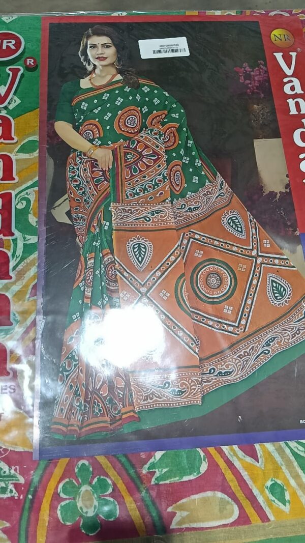 Private Label Womens Regular Use Printed Cotton Saree Multicolour