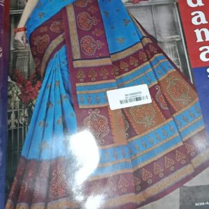 Private Label Womens Regular Use Printed Cotton Saree Multicolour