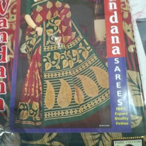 Private Label Womens Regular Use Printed Cotton Saree Multicolour