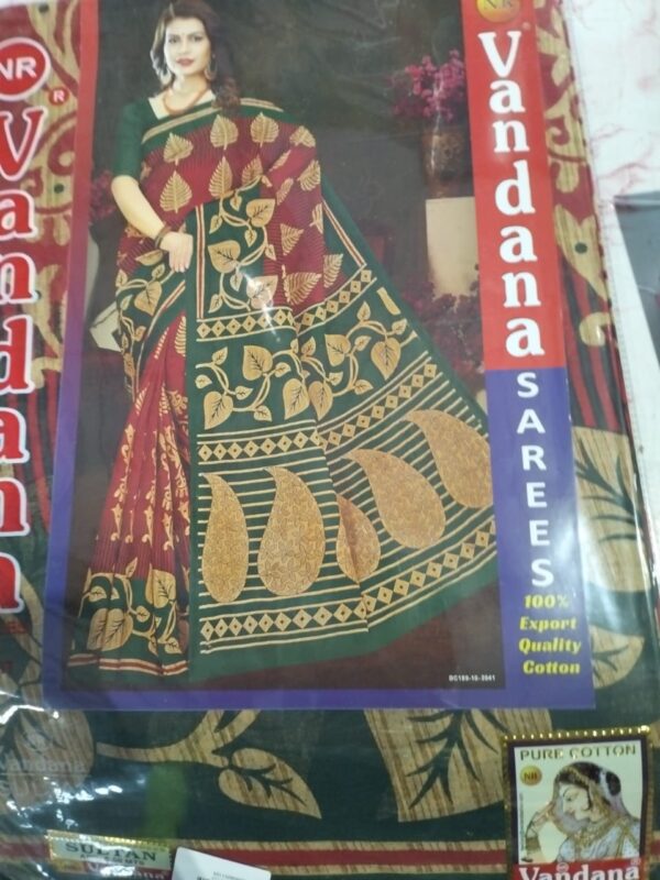Private Label Womens Regular Use Printed Cotton Saree Multicolour
