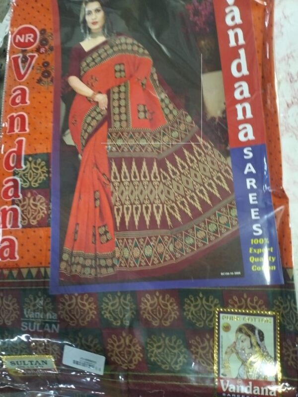 Private Label Womens Regular Use Printed Cotton Saree Multicolour