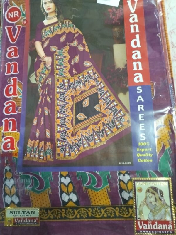Private Label Womens Regular Use Printed Cotton Saree Multicolour