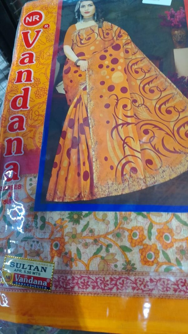 Private Label Womens Regular Use Printed Cotton Saree Multicolour