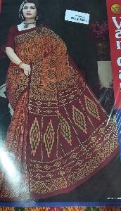 Private Label Womens Regular Use Printed Cotton Saree Multicolour