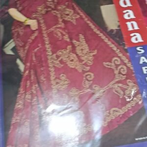 Private Label Womens Regular Use Printed Cotton Saree Pink Colour