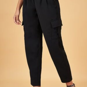 Ajile by Pantaloons Womens Comfort Fit Joggers Black 30 Size