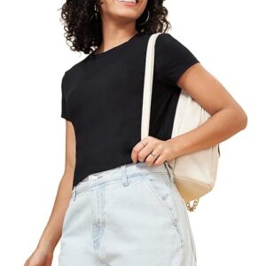 People by Pantaloons Womens Boxy Fit Top Black Colour M Size