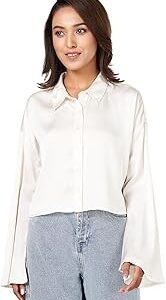 People by Pantaloons Womens Solid Regular Fit Off White L Size