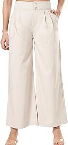 People by Pantaloons Womens Flare Fit Pants Oatmeal 32 Size