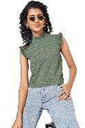 People by Pantaloons Womens Regular Fit Top Laurel Wreath M Size