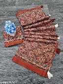 Private Label Womens Ajrakh Red Saree