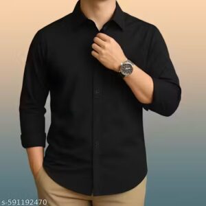 Private Label Premium Stylish Shirts For Men Black Colour Free Size