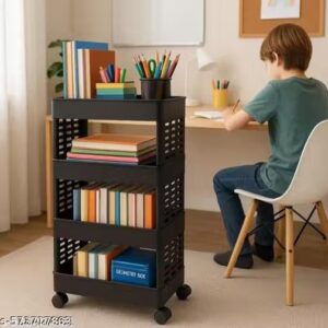 Private Label 4 Tier Kitchen Cabinet Rack Black