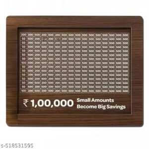 Private Label Money Saving Challenge Board For 1 Laks Brown Colour