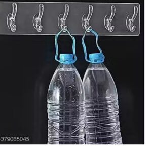 Private Label 6 Rows Multifunctional Transparent Sticky Hook Set