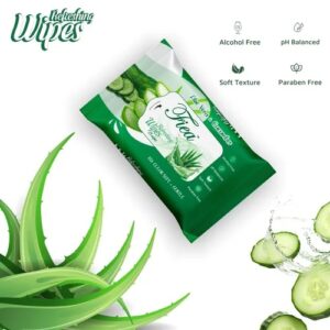 Private Label Aloe Vera and Cucumber Refreshing Wipes 25 Sheets