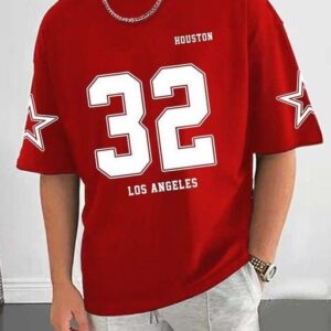 Private Label Mens 5 Sleeve Tshirt Red And White Colour XXL Size
