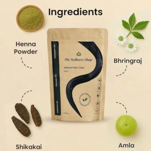 The Wellness Shop Natural Black Henna Hair Color Powder 100g