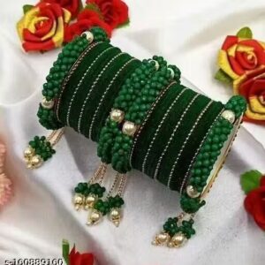 Private Label Bridal And Party Wear Look For Women Bangels Green Colour 26 Size