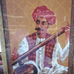 Private Label Rajasthani Music Culture Artist Playing Art Wall Painting With Frame