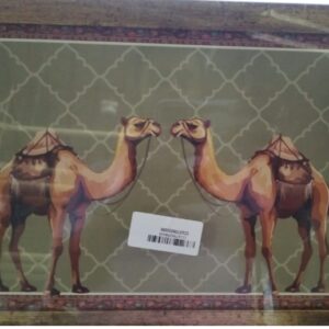 Private Label Twin Camels Printed Wooden Wall Art WITH PHOOTO FRAME
