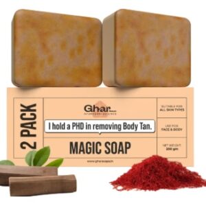 Ghar Soaps Ayurveda removing Body Tan. Magic Soap PACK OF 2 EACH 100GM