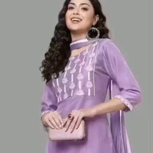 Private Label Women Purple Colour Kurti Set Free Size